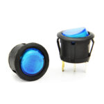SWITCH REDONDO 12V 10A 3P CON LUZ AZUL "EC-1217BL"