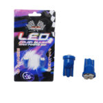 BOMBILLO AUTO 12V TODO VIDRIO MED 4LED AZUL HI POWER "T10-1206-4-BL"