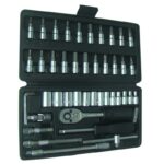 JUEGO DE CUBOS Y PUNTAS 46 PCS MEDIDAS 1/4 "TUP046"