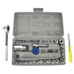 JUEGO CUBOS CON RATCHET 40PCS DE 1/4"A 3/8" "HTS-P40"