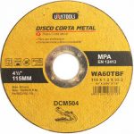 DISCO CORTA METAL DELGADO 4.5 PULG 115MM (4-1/2"X3/64"X7/8") "DCM504"