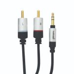 EXTENSION PLUG 3.5 ST A 2 PLUG RCA ORO  6Ft / 1.8M  LIBRE D/OXIGENO "AIQ-S35RCA"