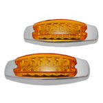 LUZ LATERAL DE CAMION LED 12V y 24  1X6 PULG AMARILLA DOS UNID "HY-088LED-4 AMBER"
