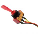 SWITCH PALANCA 12V 10A 2P CON CABLE ON-OFF ROJO CON LUZ "IS-EC-IT1220RED"