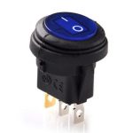 SWITCH REDONDO 12V 10A 3PT ON-OFF CONTRA AGUA AZUL "IS-EC-WP1213 BLU"