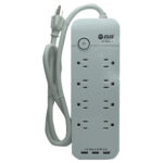 PROTECTOR DE PICOS 8 TOMAS 1800 JOULES + 3 USB 3.1AMP ETL "17-81803U"