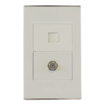 PLACA TELEFONICA COMBINADA COAXIAL+TELEFONICA EMPOTRAR BLANCO PLATA"KOB-R7582WS"