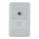 PLACA COAXIAL+TELEFÓNICO EMPOTRAR CERT. BLANCO "KOB-R7582W"