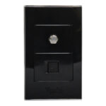 PLACA COMBINADA COAXIAL+TELEFÓNICO NEGRO PLATA "KOB-R7582BS"