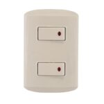INTERRUPTOR DOBLE CON LUZ PILOTO 10 AMP - 125 V BEIGE "KOBM-7100P"