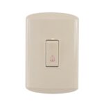 PULSADOR TIMBRE EMPOTRAR 10 AMP - 125 V CERT. BEIGE "KOBM-7102"
