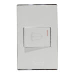 PULSADOR PARA TIMBRE EMPOTRAR CERT. BLANCO PLATA "KOB-R7102WS"