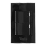 INTERRUPTOR DOBLE EMPOTRAR 10AMP - 125V  NEGRO PLATA "KOB-R7200BS"
