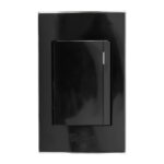 INTERRUPTOR SENCILLO EMPOTRAR 10AMP - 125V NEGRO PLATA "KOB-R7000BS"