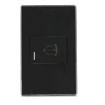 PULSADOR PARA TIMBRE EMPOTRAR 10AMP - 125V NEGRO PLATA "KOB-R7102BS"