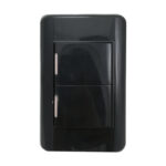 INTERRUPTOR DOBLE EMPOTRAR 10AMP - 125V CERT. NEGRO "KOB-R7200B"