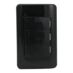 INTERRUPTOR TRIPLE EMPOTRAR 10AMP - 125V CERT. NEGRO "KOB-R7313B"