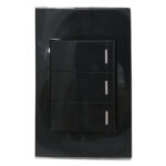 INTERUPTOR TRIPLE EMPOTRAR (TRIWAY) 10AMP-120V NEGRO PLATA"KOB-R7313BST"