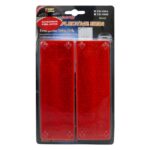 REFLECTIVO RECTANGULAR PARA AUTO 15X5CM ROJOS 2PCS ADHESIVO "AG6-031"