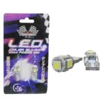 BOMBILLO AUTO 12V TODO VIDRIO MED 5LED BLANCO TORRE HI POWER "T10-5SMD 5050 WHITE"