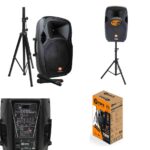 CAJA PARLANTE AMPLIF 15" 1000W C/USB/SD/FM/BLUETOOTH/C/REMOTO/MICROF/PEDESTAL/B/RECARGABLE "VZ-AB515-P"