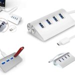 MINI HUB ULTRA DELGADO DE 4 PUERTOS USB 3.0 SALIDA TIPO C "M-831-USB4"