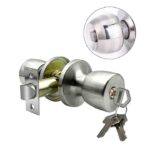 CERRADURA CILINDRICA PLATEADO CON SEGURO, C/LLAVE "RB-588SS-BL"