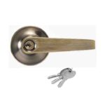 CERRADURA DE MANIJA LATON ANTIGUO CON SEGURO, C/LLAVE "RB-3501AB-BL"