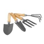 JUEGO DE JARDINERIA 4PCS PALA TENEDOR RASTRILLO PALETA "K-B0013"