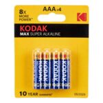 BATERIA AAA ALKALINA KODAK LR03 1.5V (BLISTER 4PCS) 6021 "ALK-AAAX4"