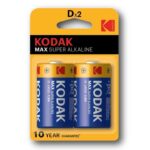 BATERIA ALKALINA TIPO D KODAK 1.5V LR20 (BLISTER 2) "ALK-DX2"