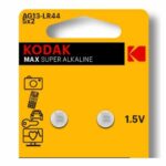BATERIA PASTILLA 1.5V ALKALINA A76,LR44,AG13 PAQ 2 "LR44-KODAK-2BAG"