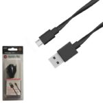 CABLE USB A MICRO USB 5 PINES ANDROID HUAWEI,SAMSUNG, PLANO NEGRO "M-287M-BL 3FT"
