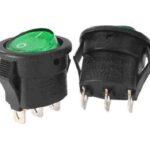 SWITCH 110-250VAC 10A 3PTS ON-OFF OVALADO C/LUZ VERDE "20-IRS101-6C"