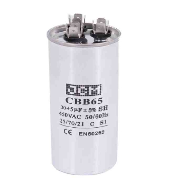 46010052 CAPACITOR ARRANQUE 30UF+5UF 450VAC 50/60HZ CBB65 METALICO C/3 TERMINALES "25-30+5UF450V" - Imagen 1