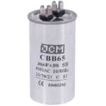 CAPACITOR TRABAJO 20UFX 450VAC 50/60HZ CBB65 METALICO C/2 TERMINALES "25-AC20UFX450V"