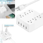 PROTECTOR DE PICOS PLANO 6 TOMAS 10A 1250W 4USB 5V 2.4A 100-250V "VT-2117"