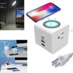 PROTECTOR DE PICOS PLANO 2 TOMAS 10A 2500W 2USB + TIPO C 5V 100-240V "VT-2121"