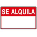 LETRERO SE ALQUILA 12"X8" "AF12-857A"