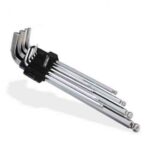 LLAVE ALLEN MILIMETRICA LARGA JUEGO 9PCS (1.5,2,2.5,3,4,5,6,8,10 mm "YAA903"