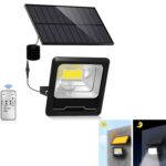 LAMPARA REFLECTOR SOLAR 200W 8000LM 6500K LED 11" A PRUEBA DE AGUA IP65 CON CONTROL "JY6200"