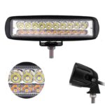 HALOG BARRA LED RECT 6"X1" 20 LED 18W 10-30VDC UNIDAD LUZ AMARILLA Y BLANCA "ART-3138"