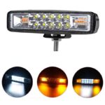 HALOG BARRA LED RECT 6"X1" 16 LED 18W 10-30VDC UNIDAD LUZ AMARILLA Y BLANCA "ART-3140"