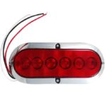 LUZ LATERAL P/CAMION OVALADA 6LED 10-30V 2X6" ROJA "HY-088HLED-18B-R"