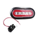 LUZ LATERAL P/CAMION OVALADA 6LED 10-30V 2X6 1/2" BLANCA/ROJA "HY-087HGLO-R"