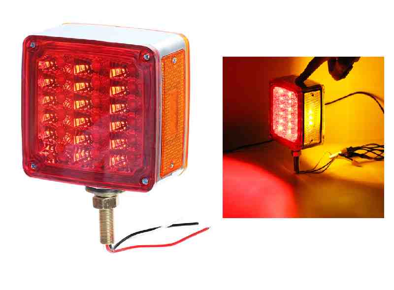 1210068 LUZ LATERAL DE CAMION LED 10/30V ROJA/ANARANJADA KIT DERECHO/IZQUIERDO "HY-088M-5 LED" - Imagen 1