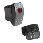 SWITCH 12V 20A 24V 10A 3P C/LUZ ROJO MARINO "ECSW-RSOF-RED"