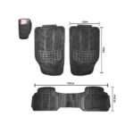 ALFOMBRA 3PCS 100% PVC NEGRA 46X72cm "1210P-N"