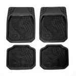 ALFOMBRA 4PCS 100% PVC NEGRA TIPO BANDEJA "LF-5054-N"