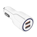 ADAPT DC CARGADOR CELULAR P/AUTO 25W 12V/24V 2 USB CARGA RAPIDA 5V 3.1AMP "6-MA1413"